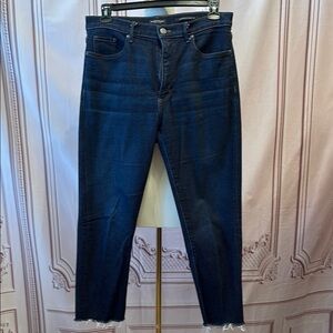 Dark Blue Banana Republic denim high rise straight jeans